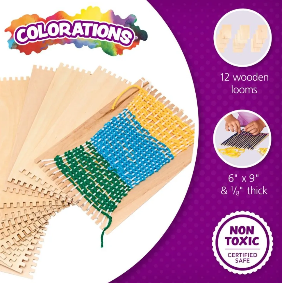 Colorations® Beginner's Wooden Loom- Set of 12