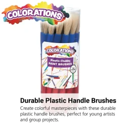 Colorations® Best Value Plastic Handle Brushes - Set of 24