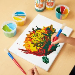 Colorations® Best Value Plastic Handle Brushes and Paint Mixing Cups