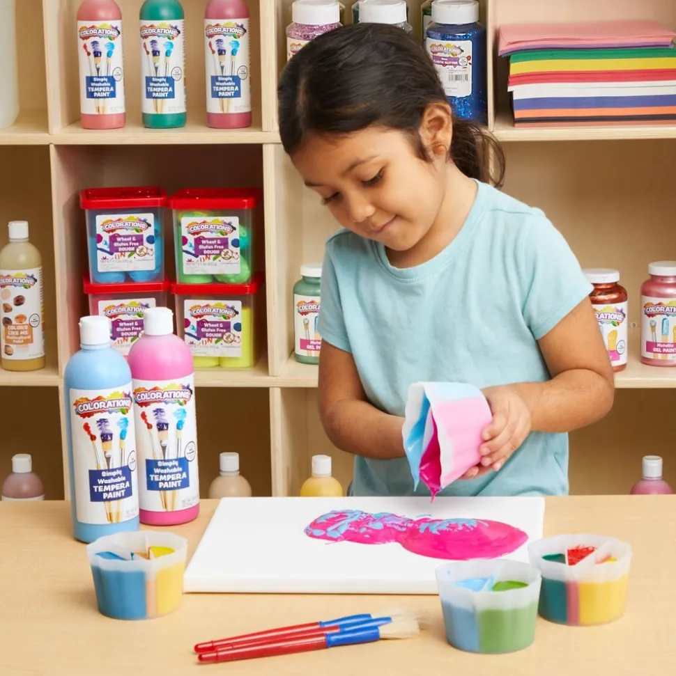 Colorations® Best Value Plastic Handle Brushes and Paint Mixing Cups