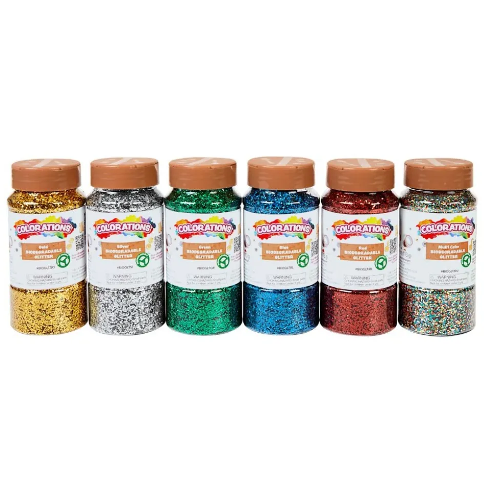 Colorations® Biodegradable Glitter - 6 Colors each 4 oz