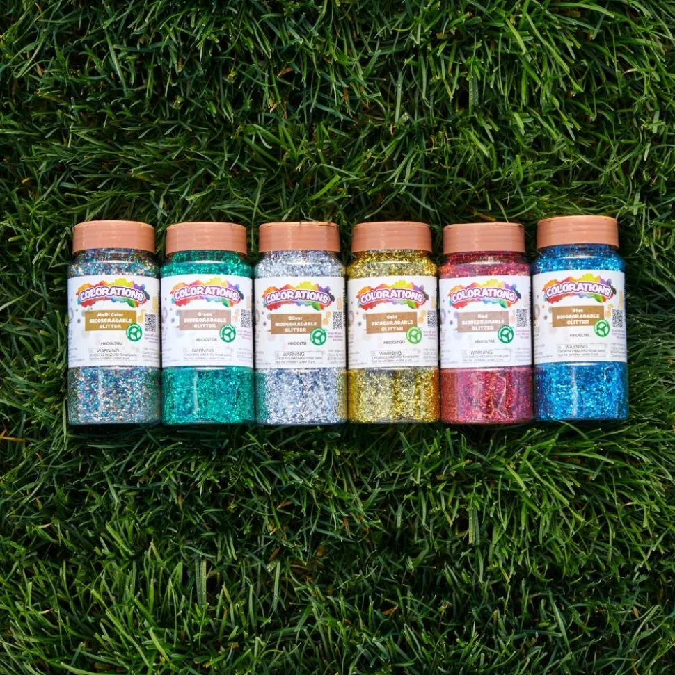 Colorations® Biodegradable Glitter - 6 Colors each 4 oz