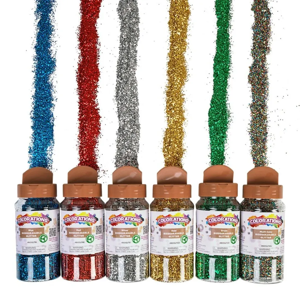 Colorations® Biodegradable Glitter - 6 Colors each 4 oz