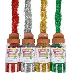 Colorations® Biodegradable Glitter - 4 holiday colors each 4 oz