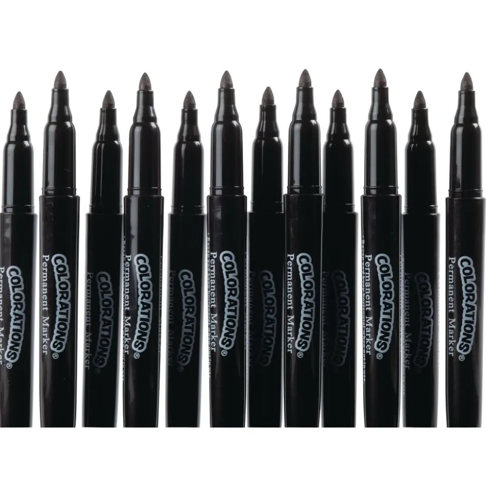 Colorations® Black Permanent Markers - Set of 12