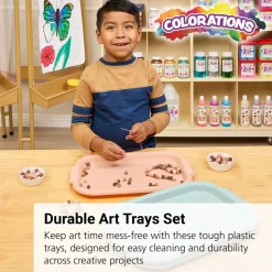 Colorations® Boho Brawney Tough Plastic Art Trays- Set of 5