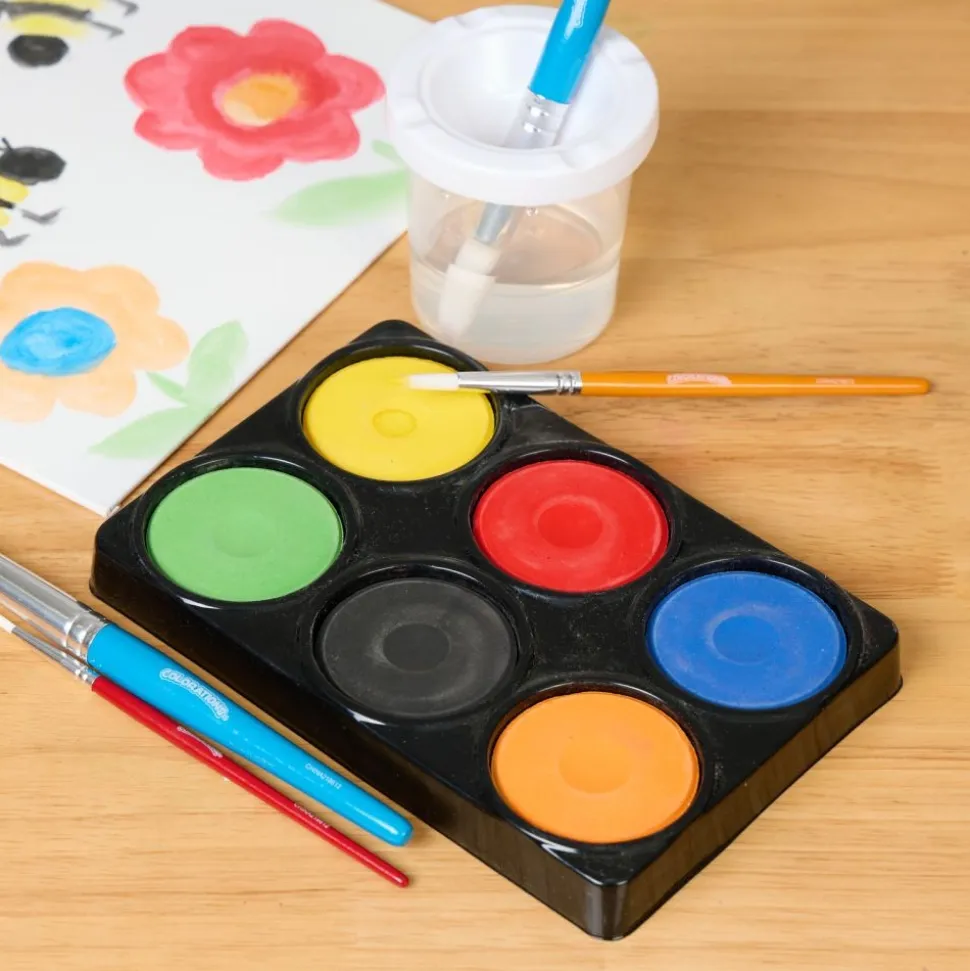 Colorations® 6 Bold Color Tempera Paint Cakes in Tray