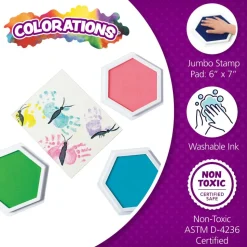 Colorations® Candy Colors Jumbo Washable Stamp Pads - Set of 6