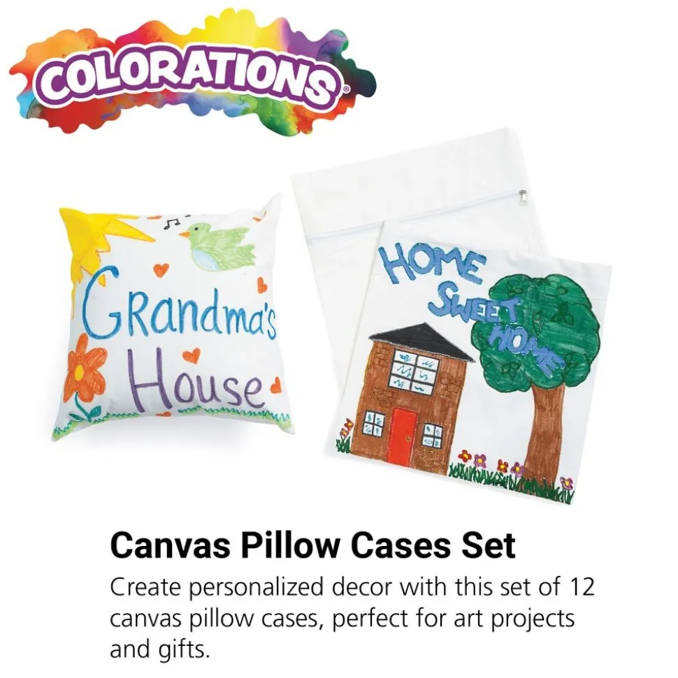Colorations® Canvas Pillow Cases - Set of 12