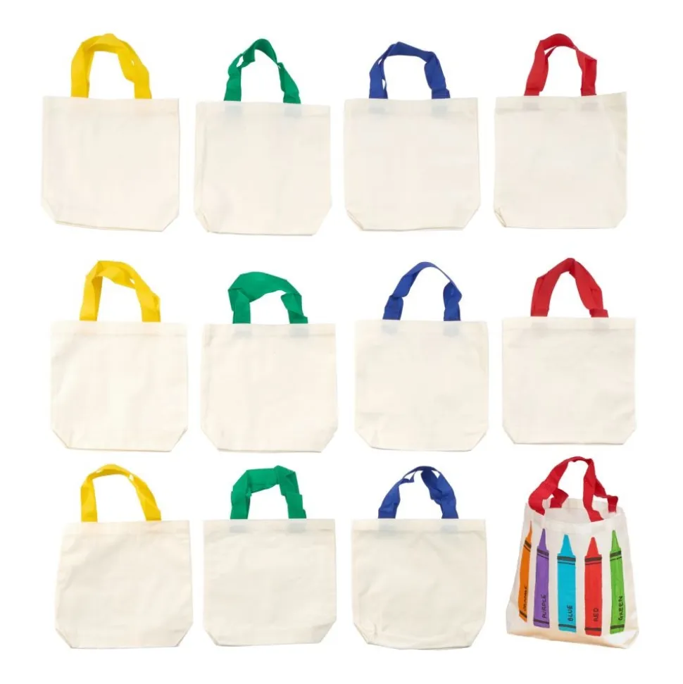 Colorations® Canvas Tote Bags - Set of 12