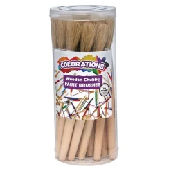 Colorations® Classic Wooden Chubby Brushes - Set of 24