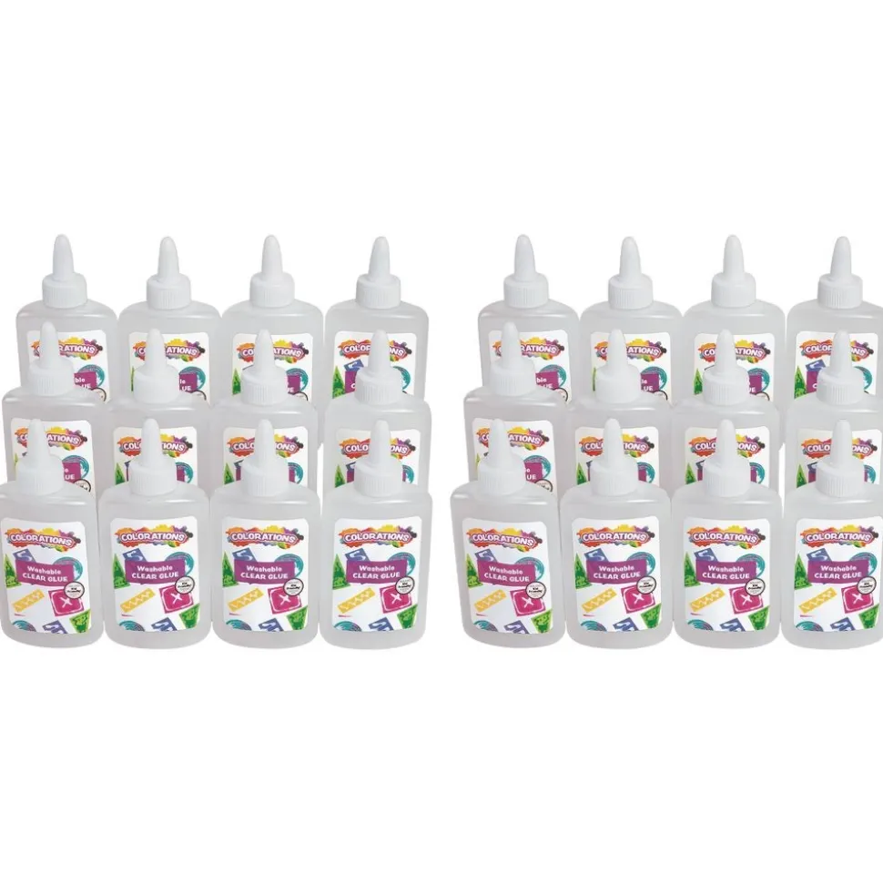 Colorations® Clear School Glue - 12 Per Set, 2 Sets, 24 Total, 4oz