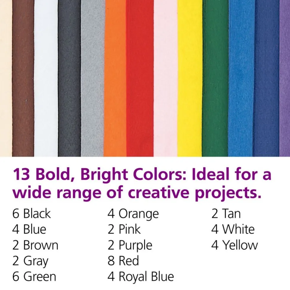 Colorations® Colored Felt, 9" x 12" - 50 Sheets