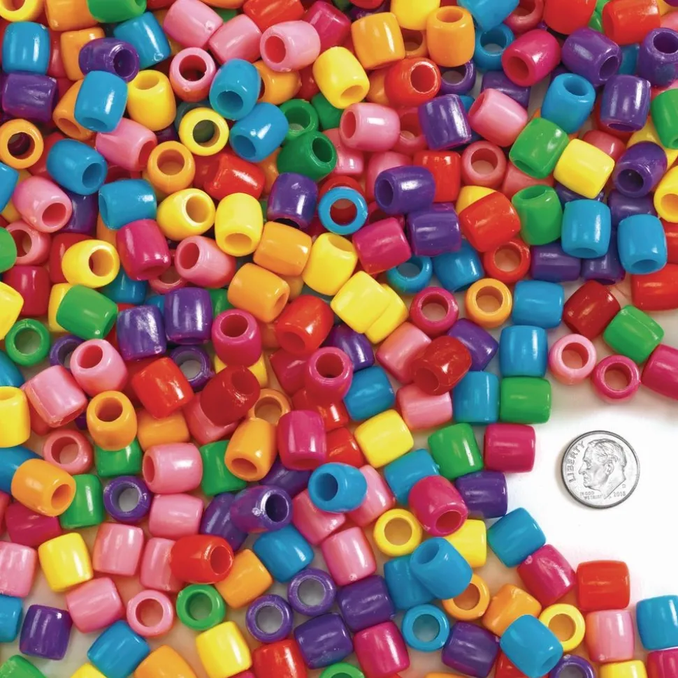 Colorations® Colorful Jumbo Pony Beads - 1.5 Pounds
