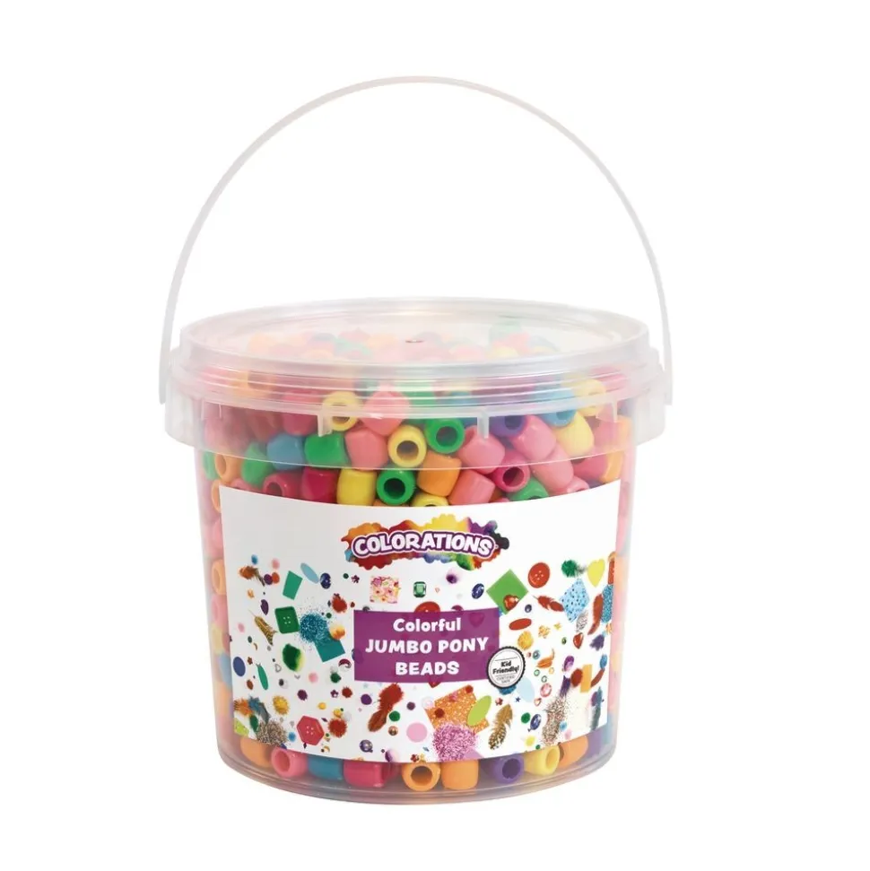 Colorations® Colorful Jumbo Pony Beads - 1.5 Pounds