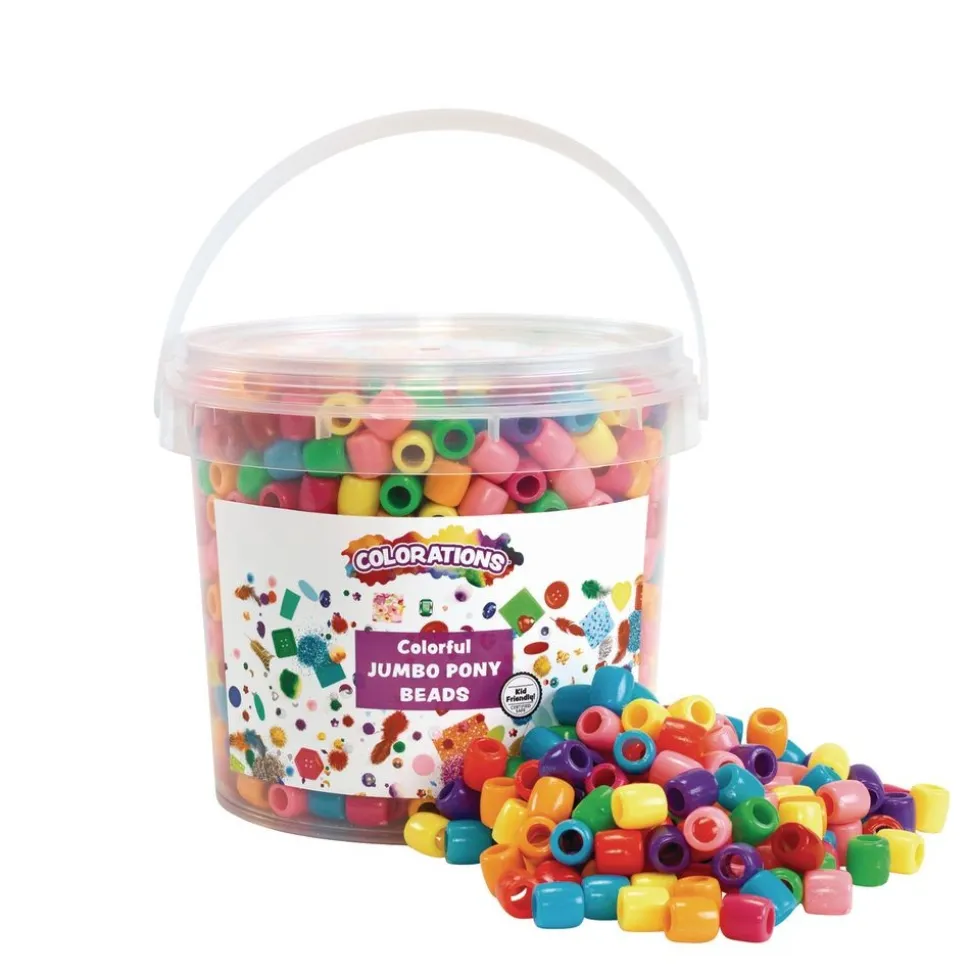 Colorations® Colorful Jumbo Pony Beads - 1.5 Pounds