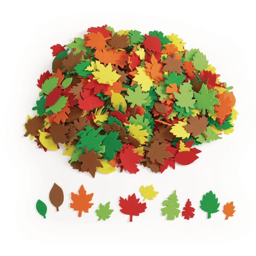 Colorations® Colorful Leaf Foam Shapes - 500 Pieces
