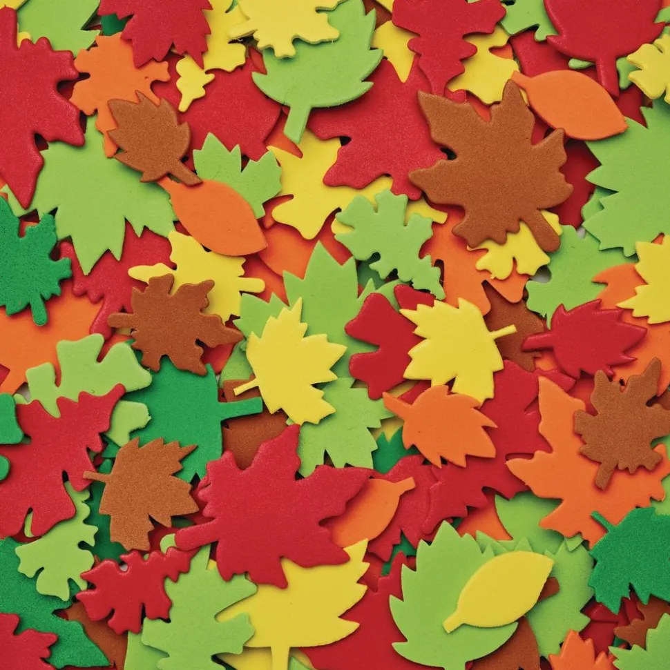 Colorations® Colorful Leaf Foam Shapes - 500 Pieces
