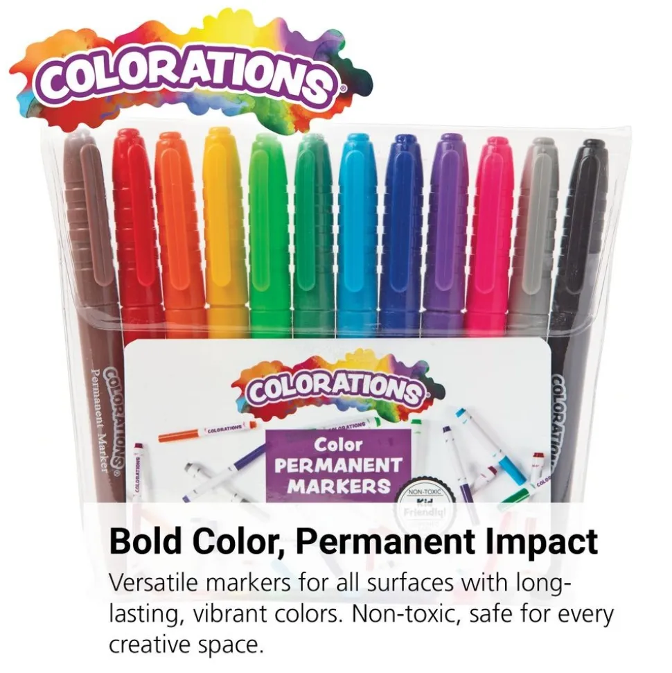 Colorations® Color Permanent Markers - Set of 12
