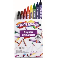 Colorations® Colors Like Me® Crayons 8 Clrs & Regular Crayons, 8 Clrs, Regular Size, 24 packs of each