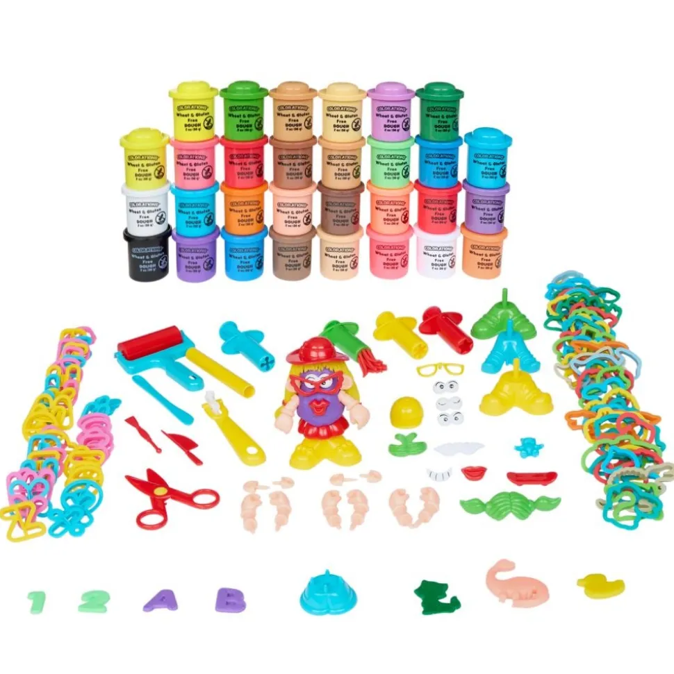 Colorations® Colors Like Me® Mega Tool & Dough Collection, Set of 30 Dough Tubs & 89 Dough Accessories