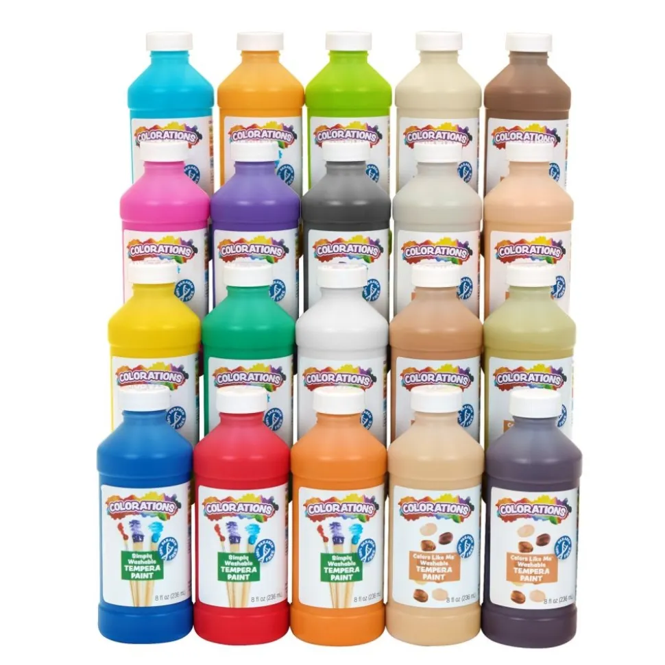 Colorations® Colors Like Me® Simply Washable Tempera 8 oz. - Set of 20