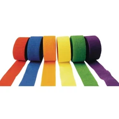 Colorations® Crepe Paper Streamers, Bright Colors - Set of 6