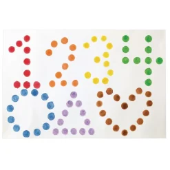 Colorations® Dabber Dot Stencil Set Numbers and Shapes - 20 Piece Stencil Set