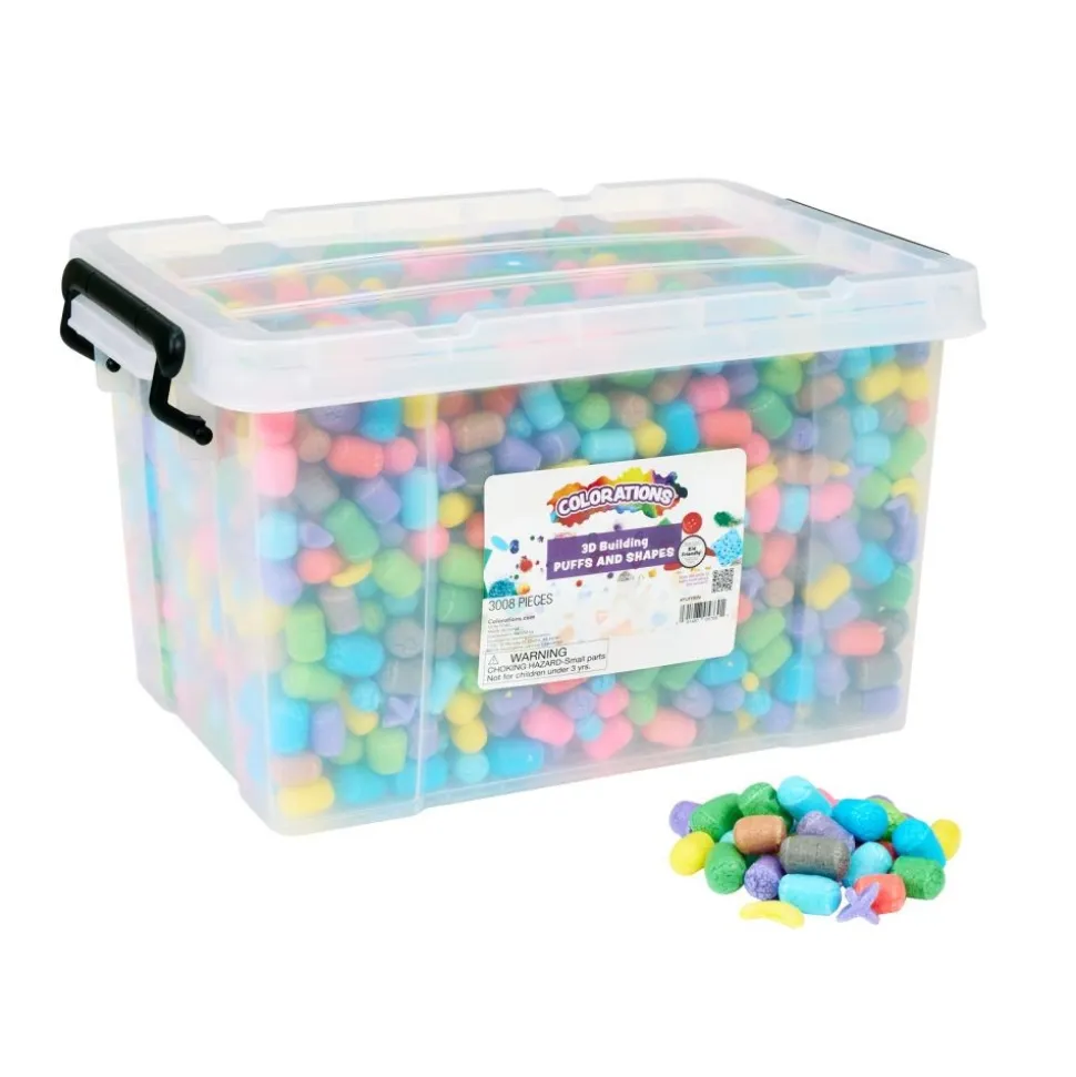 Colorations® 3D Building Puffs & Shapes - 3000 Pieces