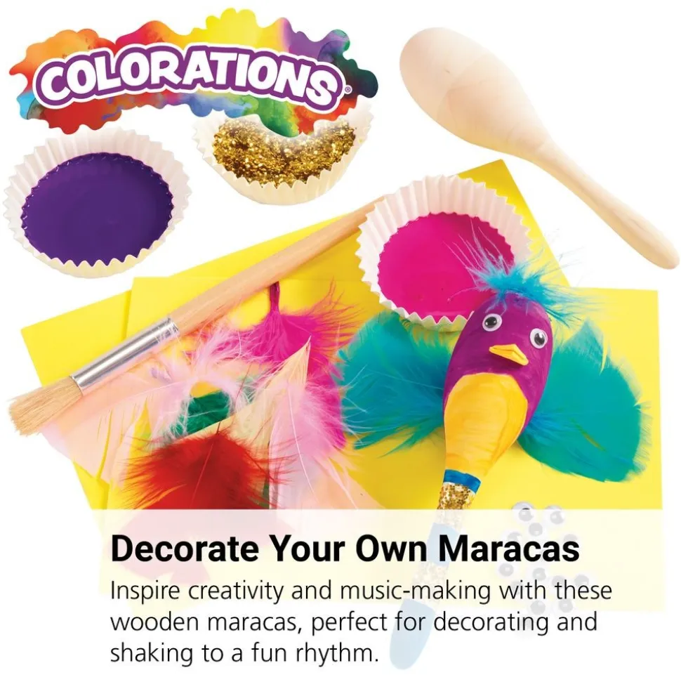 Colorations® Decorate Your Own Wooden Maracas - Set of 12