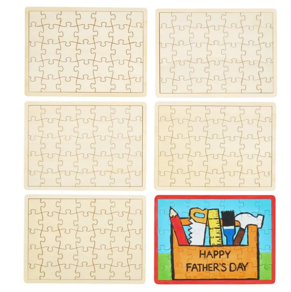 Colorations® Decorate Your Own Wooden Tray Puzzle - Set of 6