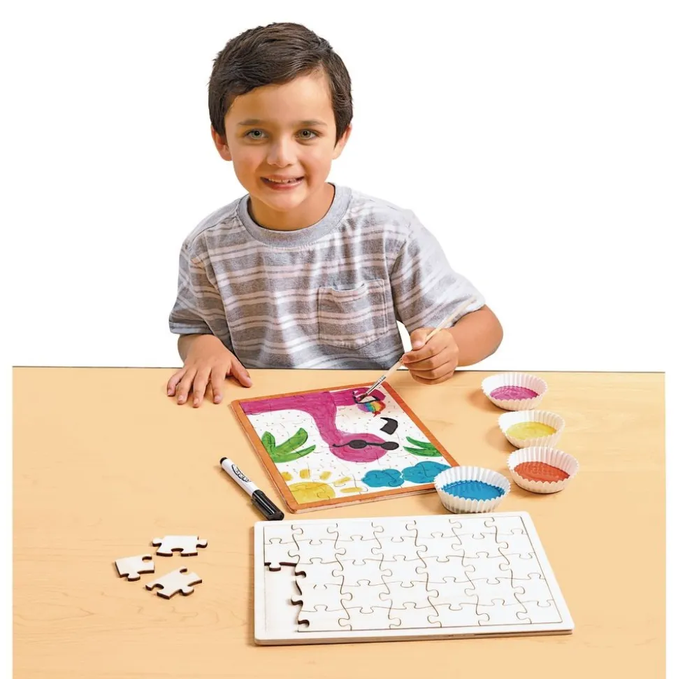 Colorations® Decorate Your Own Wooden Tray Puzzle - Set of 6