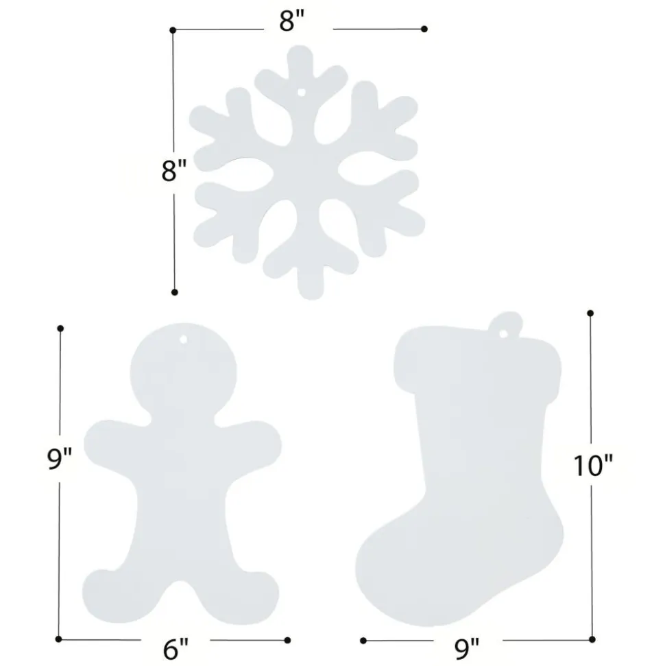 Colorations® Decorate Your Own Holiday Craft Kit - Stockings, Snowflakes & Gingerbread People (Set of 72)