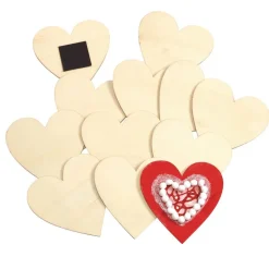 Colorations® Decorate Your Own Wood Magnetic Hearts - Set of 12