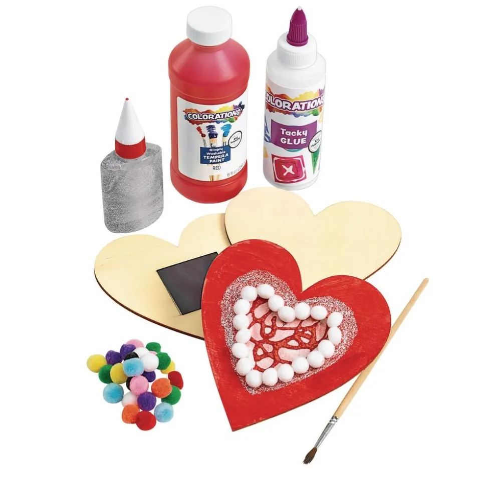 Colorations® Decorate Your Own Wood Magnetic Hearts - Set of 12