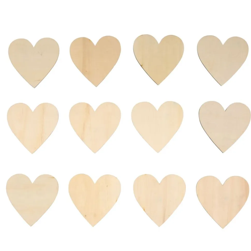 Colorations® Decorate Your Own Wood Magnetic Hearts - Set of 12