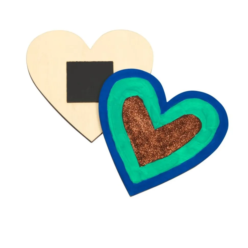 Colorations® Decorate Your Own Wood Magnetic Hearts - Set of 12
