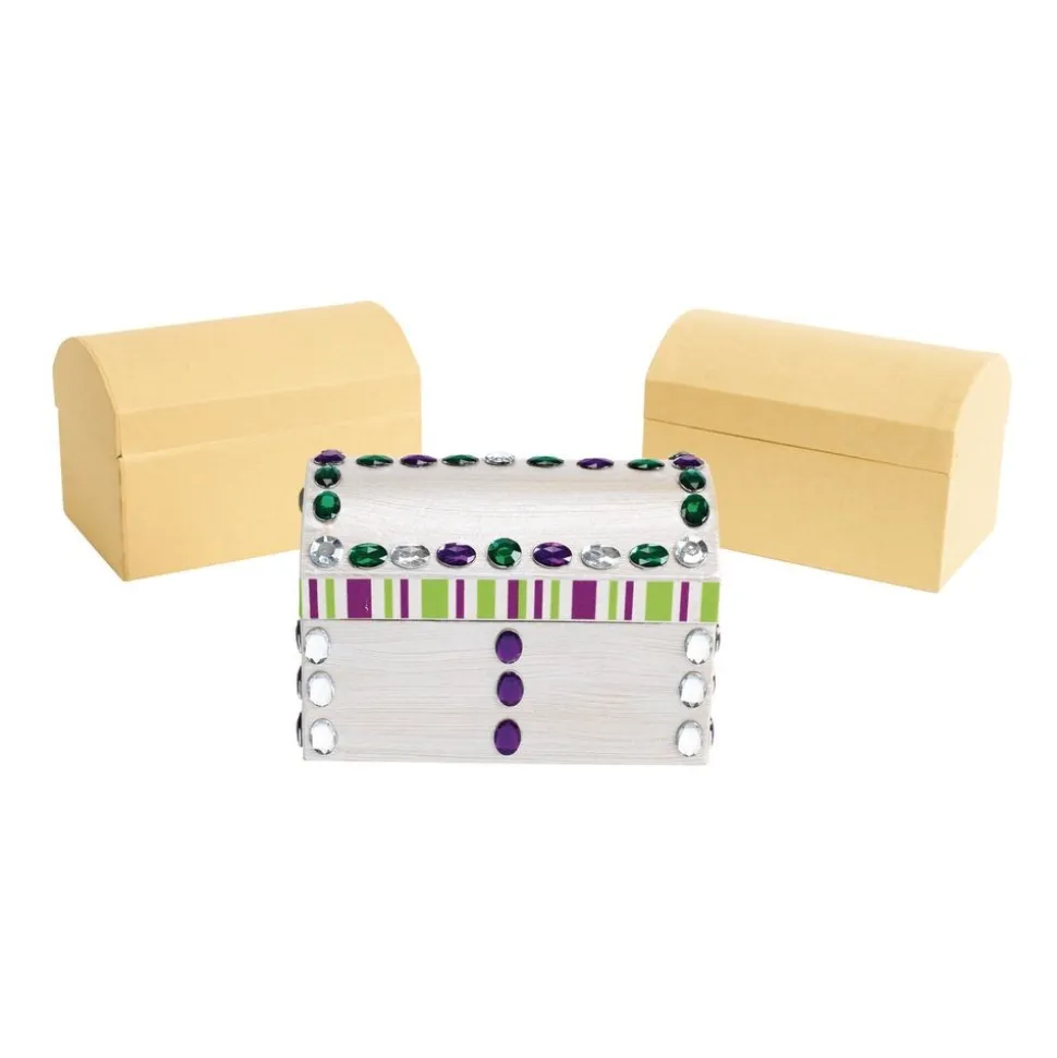 Colorations® Decorate Your Own Papier-Mache Treasure Chests - Set of 12