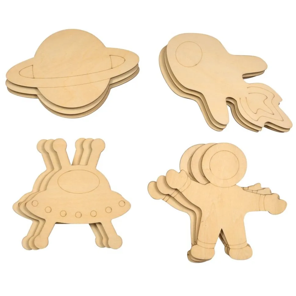 Colorations® Decorate Your Own Wooden Space Shapes - Set of 12
