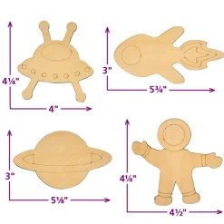 Colorations® Decorate Your Own Wooden Space Shapes - Set of 12