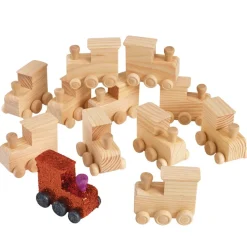 Colorations® Decorate Your Own Wooden Trains - Set of 12