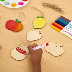 Colorations® Decorate Your Own Wooden Fruit Shape Ornaments