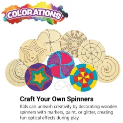Colorations® Decorate Your Own Spinner - Set of 24, 6 Designs