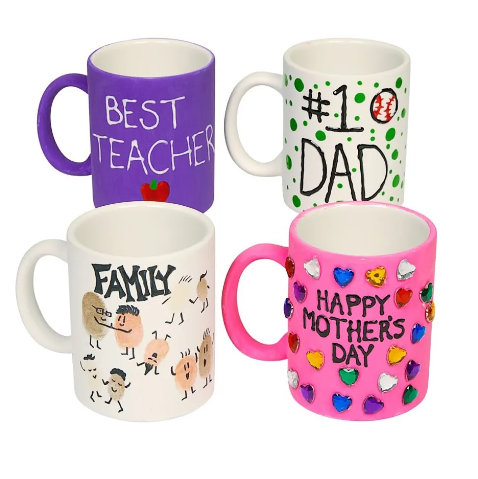 Colorations® Decorate Your Own Ceramic Mugs - Set of 6