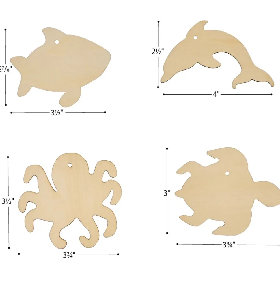 Colorations® Decorate Your Own Wooden Sea Life Ornaments