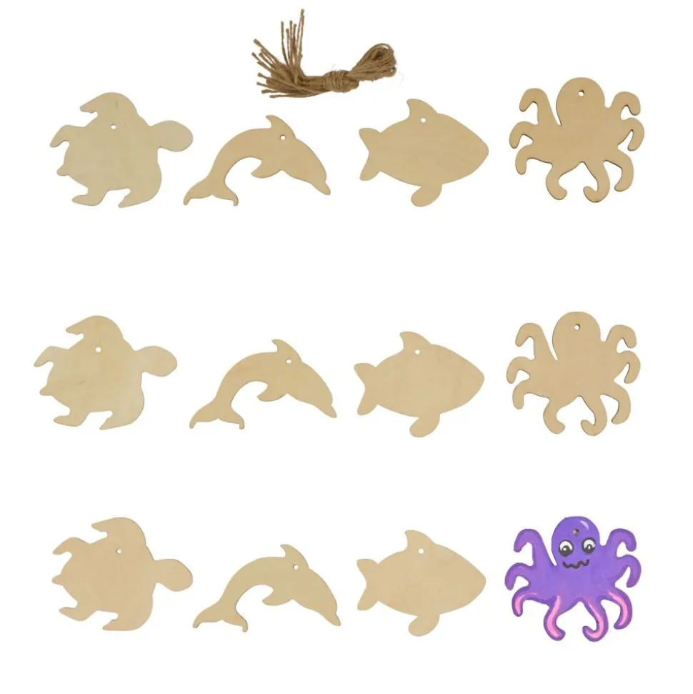 Colorations® Decorate Your Own Wooden Sea Life Ornaments