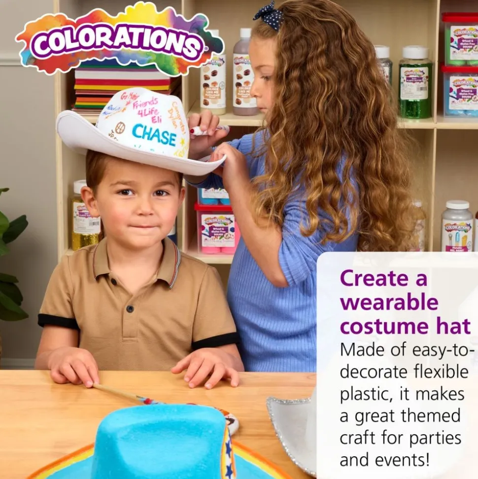 Colorations® Decorate Your Own Cowboy Hats - Set of 12