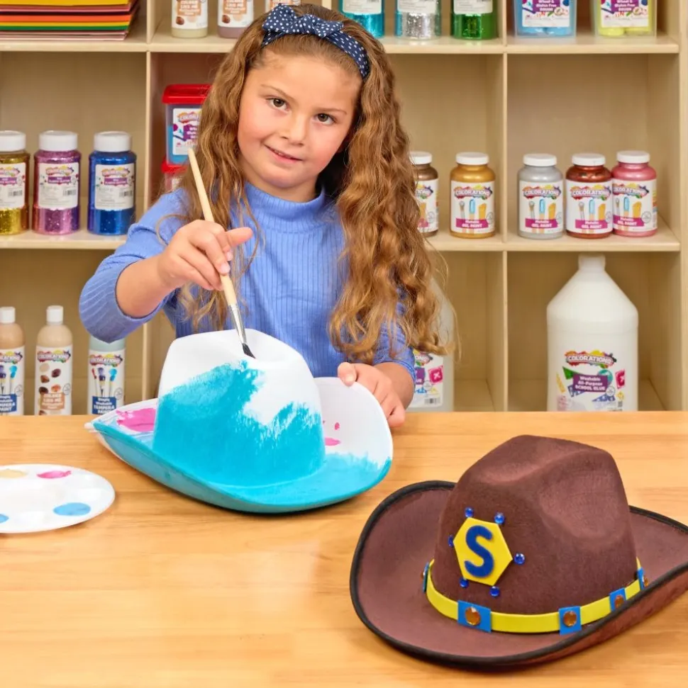 Colorations® Decorate Your Own Cowboy Hats - Set of 12
