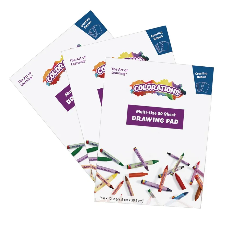 Colorations® Drawing Pads - Set of 3, 9" x 12"