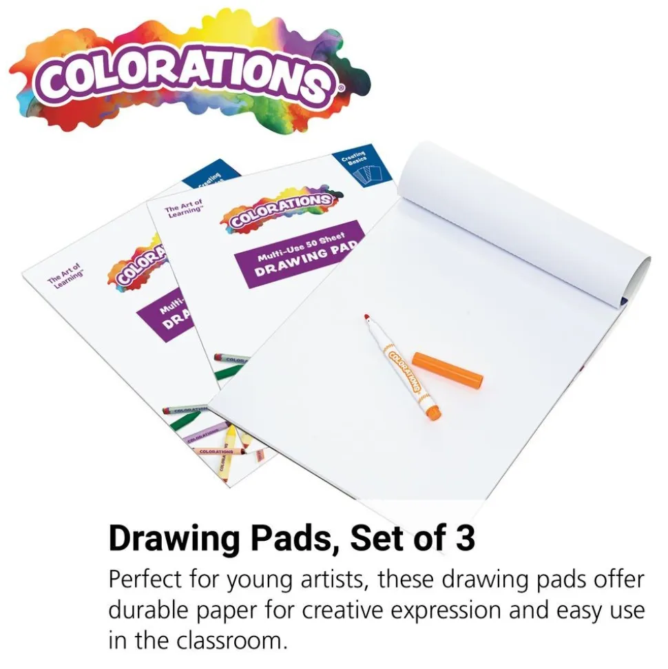 Colorations® Drawing Pads - Set of 3, 9" x 12"